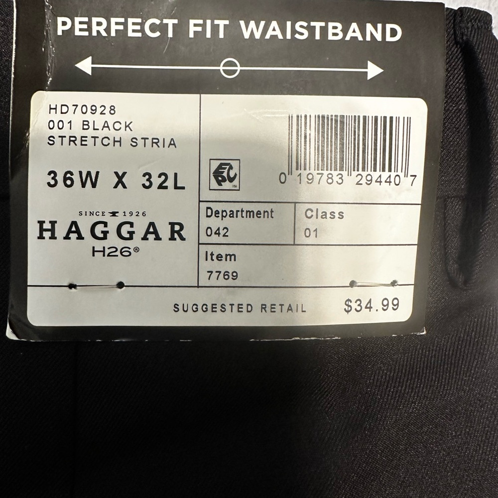 Haggar Men's Classic Black Stretch Dress Pants